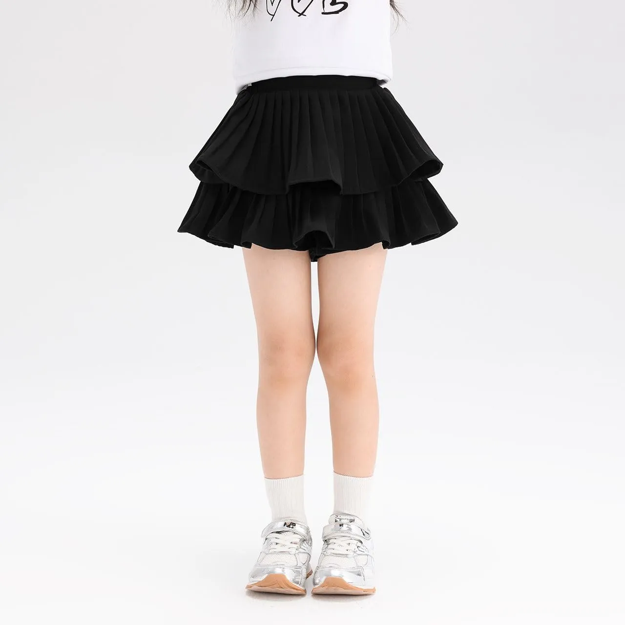2 Pack Girls Ruffle Skirt Girls' Skirts & Skorts Black Ruffle Skirt Girls Skorts Ruffle Skirt