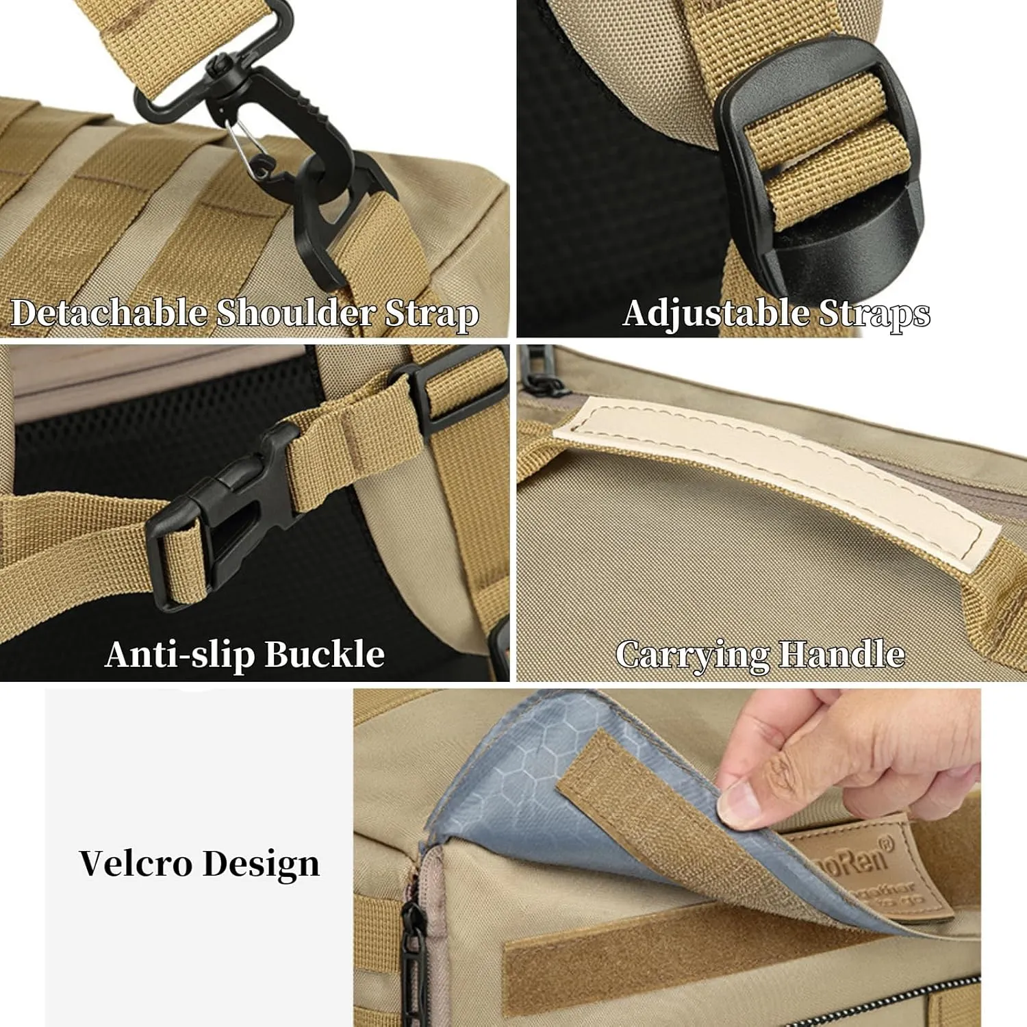 45L Travel Backpack, 15.6 Inch Laptop Backpack for Men Women, Large Carry on Backpack Airplane Approved, Waterproof Rucksack Casual Daypack with Shoe Compartment for Work Business Hiking khaki
