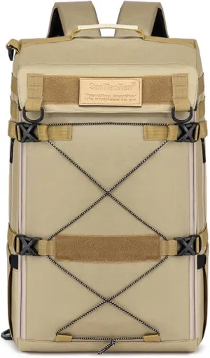 45L Travel Backpack, 15.6 Inch Laptop Backpack for Men Women, Large Carry on Backpack Airplane Approved, Waterproof Rucksack Casual Daypack with Shoe Compartment for Work Business Hiking khaki