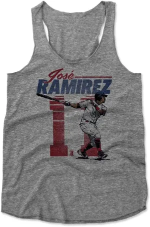 500 LEVEL Jose Ramirez Women's Tank Top - Cleveland Baseball Women's Apparel - Jose Ramirez Retro