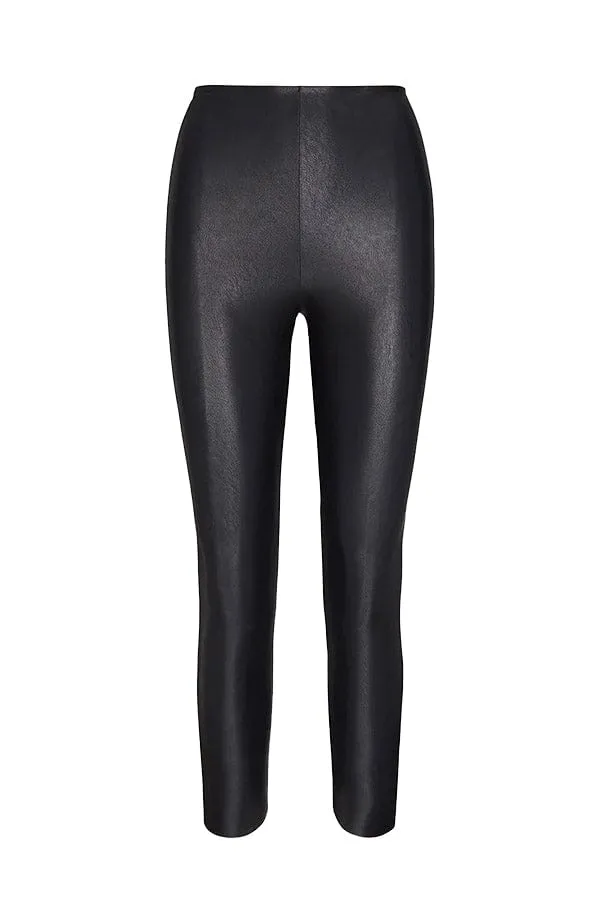 7/8 Faux Leather Legging- Black