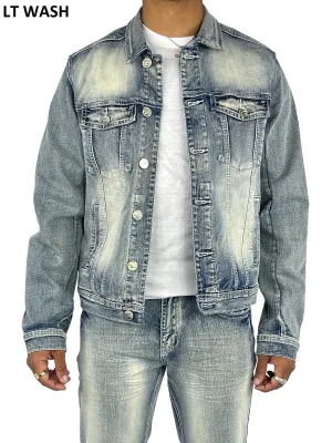 Acid Washed Jeans Jackets - Light Wash
