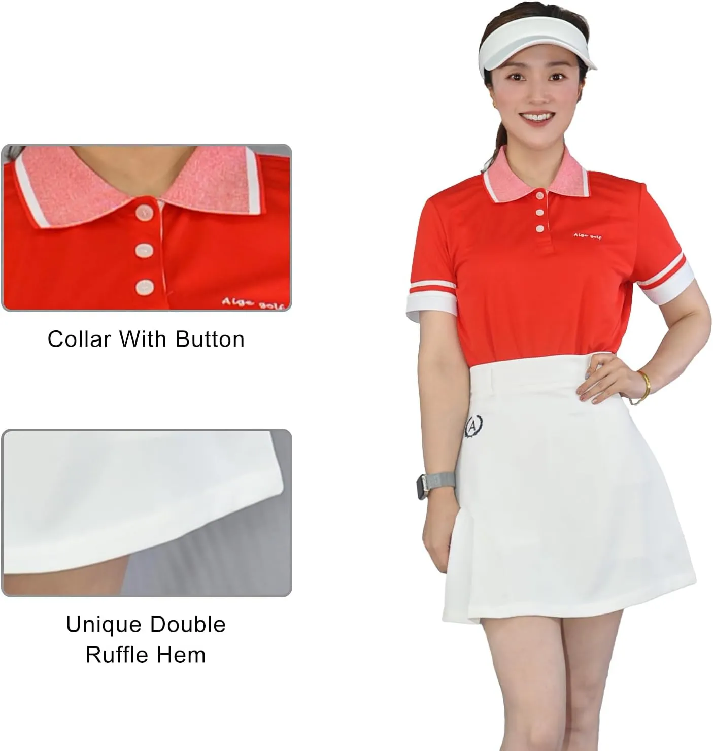 AIGE Women's Skorts Golf Casual Skort Skirts, Tennis Skirt Athletic High Waisted with Pockets Inner Shorts Sport