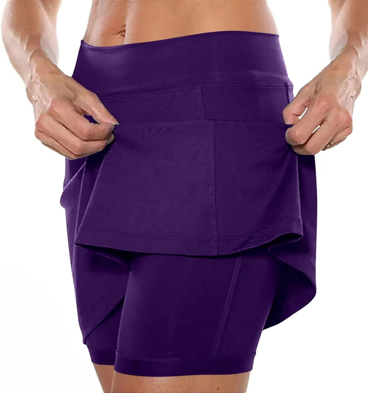aihihe Golf Skirts for Women Tummy Control Pleated Padded Bike Shorts Women 5 inch Inseam Plus Size Pleated Skorts for Women