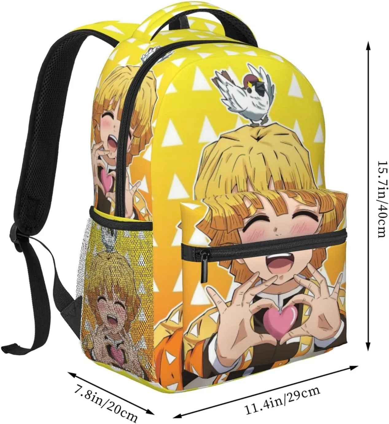 Anime Cute Pattern Casual Backpack 16" Large Capacity Laptop Backpack Adjustable Straps Business Daypack Bag For Travel, Work & Outdoor, Adults