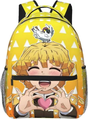 Anime Cute Pattern Casual Backpack 16" Large Capacity Laptop Backpack Adjustable Straps Business Daypack Bag For Travel, Work & Outdoor, Adults