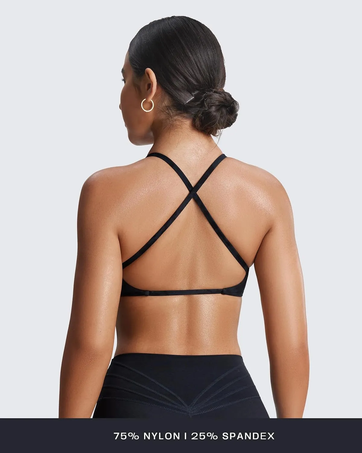 Aoxjox Women's Workout Sports Bras Fitness Backless Padded Sienna Low Impact Bra Yoga Crop Tank Top