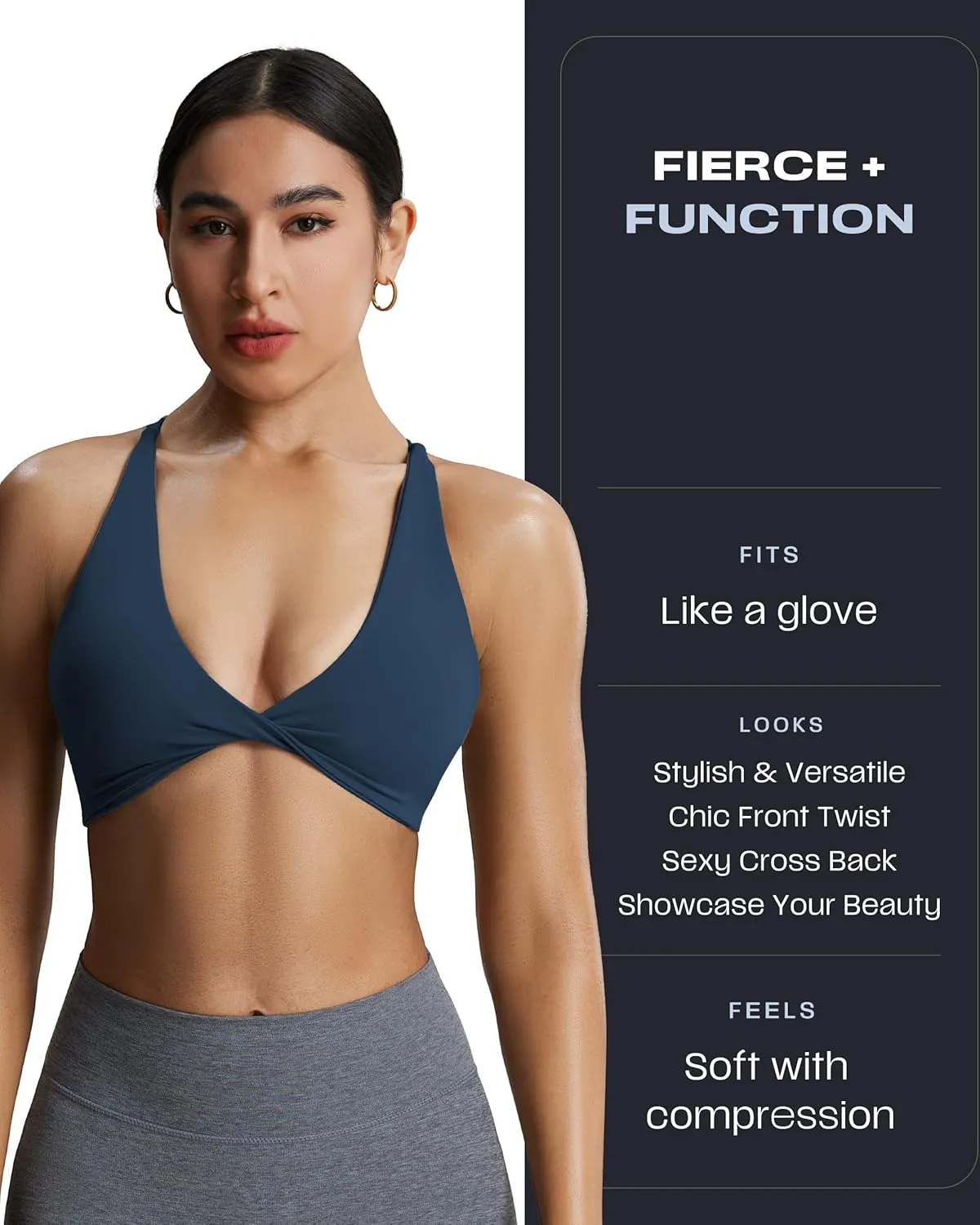 Aoxjox Women's Workout Sports Bras Fitness Backless Padded Sienna Low Impact Bra Yoga Crop Tank Top