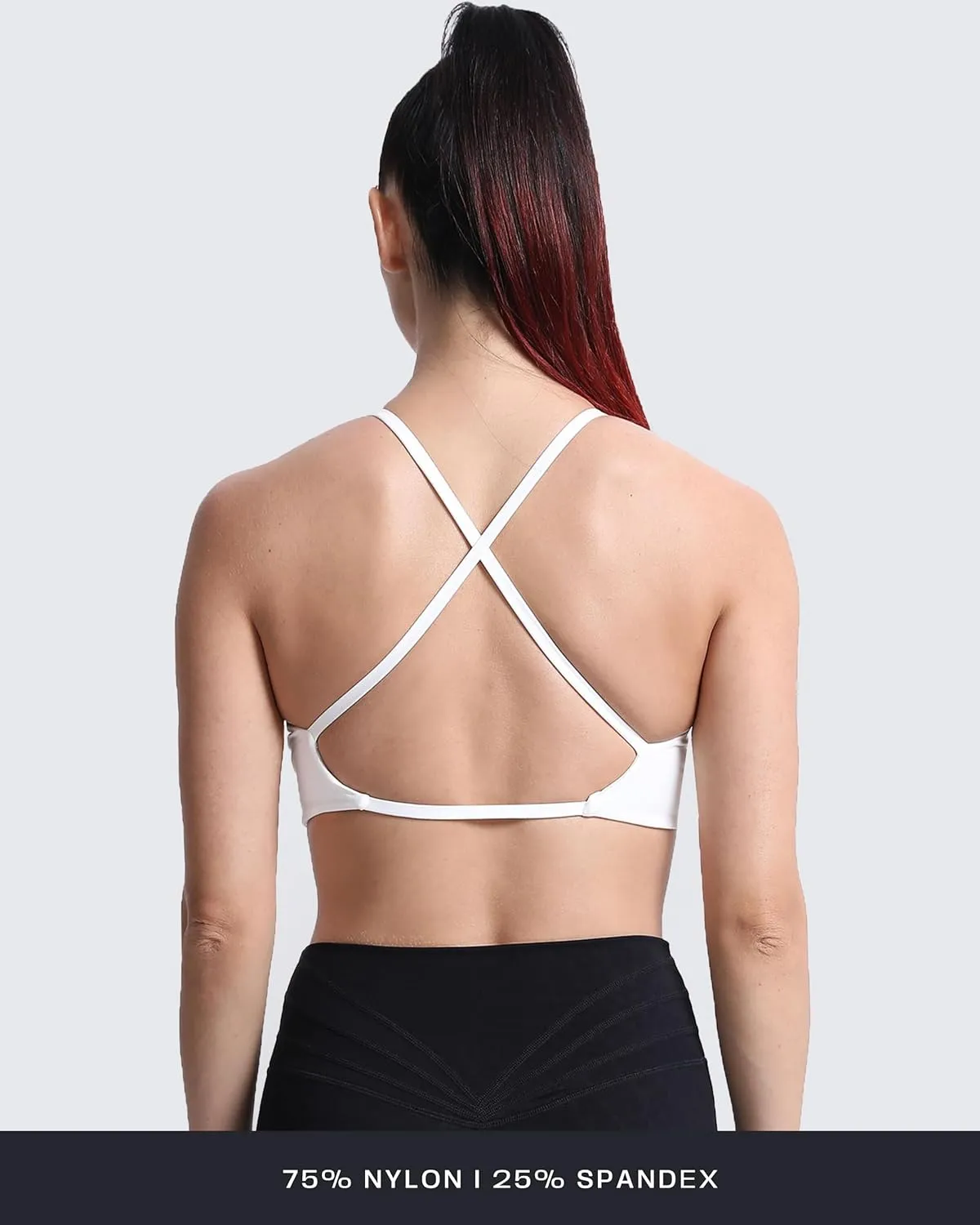 Aoxjox Women's Workout Sports Bras Fitness Backless Padded Sienna Low Impact Bra Yoga Crop Tank Top