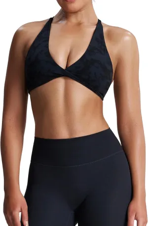 Aoxjox Women's Workout Sports Bras Fitness Backless Padded Sienna Low Impact Bra Yoga Crop Tank Top