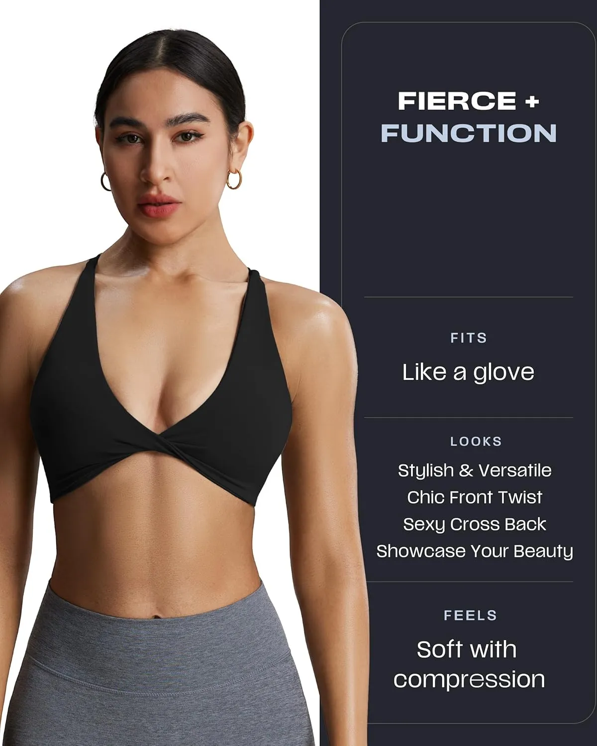 Aoxjox Women's Workout Sports Bras Fitness Backless Padded Sienna Low Impact Bra Yoga Crop Tank Top