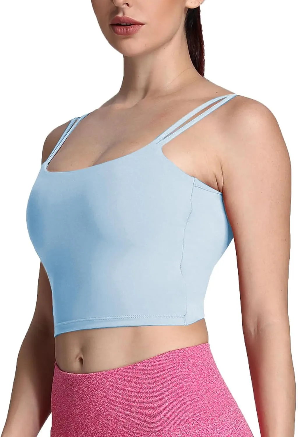 Aoxjox Women's Workout Sports Bras Fitness Padded Backless Yoga Crop Tank Top Twist Back Cami