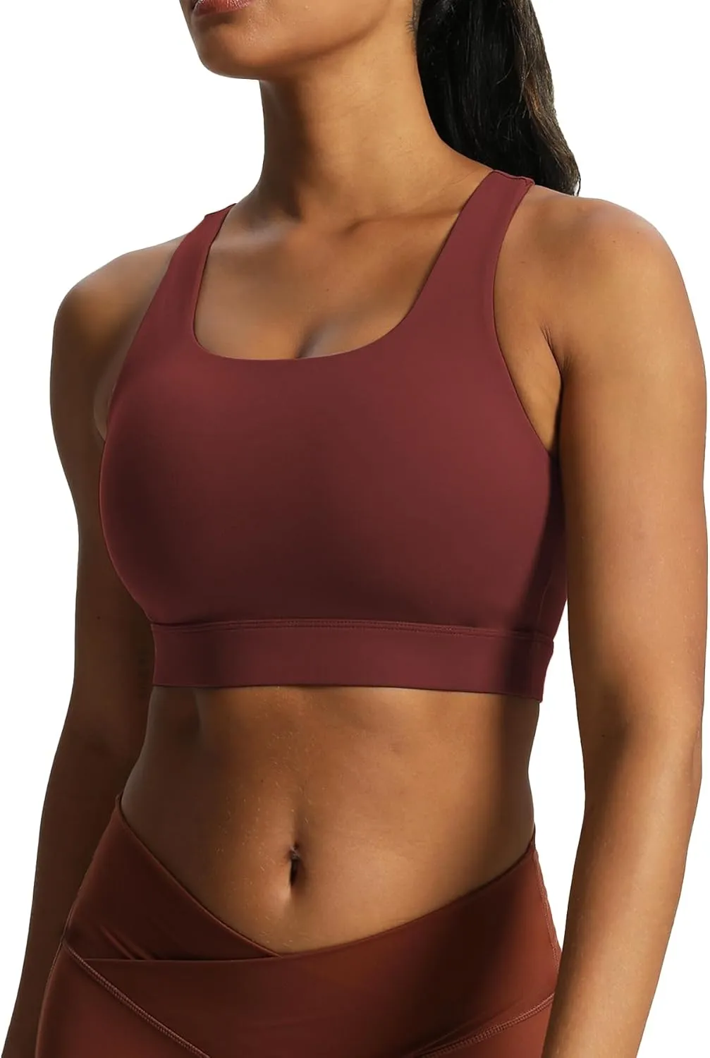 Aoxjox Women's Workout Sports Bras High Impact Fitness Backless Padded Training Gym Khloe Bra Yoga Crop Tank Top