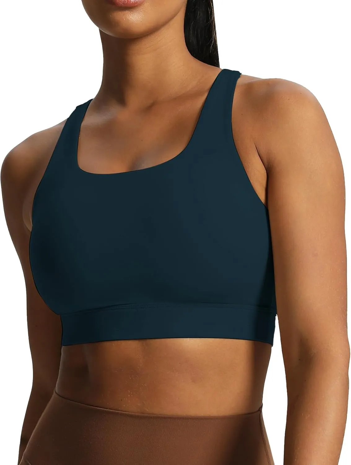 Aoxjox Women's Workout Sports Bras High Impact Fitness Backless Padded Training Gym Khloe Bra Yoga Crop Tank Top