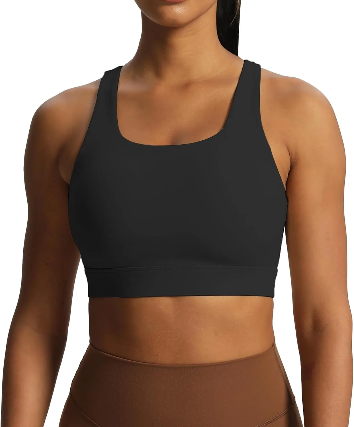 Aoxjox Women's Workout Sports Bras High Impact Fitness Backless Padded Training Gym Khloe Bra Yoga Crop Tank Top