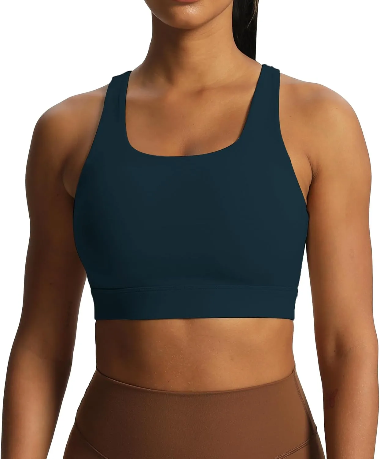 Aoxjox Women's Workout Sports Bras High Impact Fitness Backless Padded Training Gym Khloe Bra Yoga Crop Tank Top