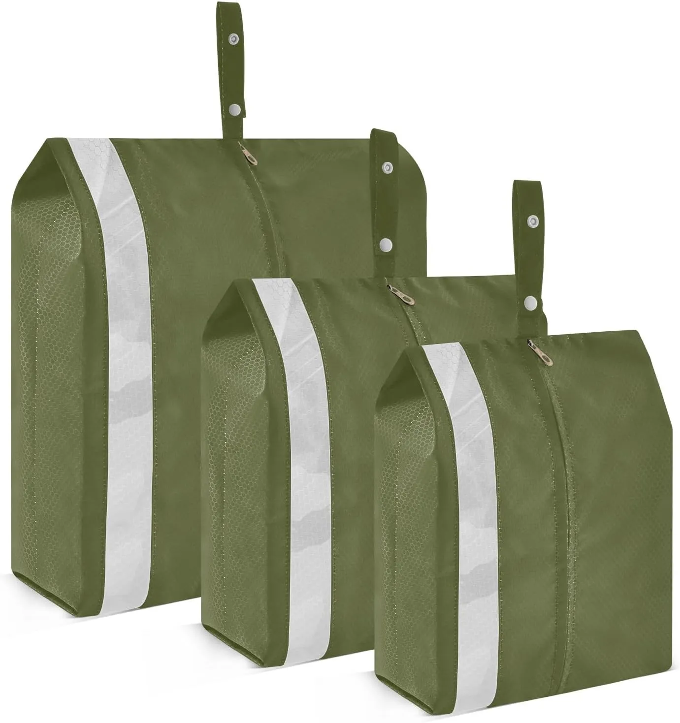Army Green Travel Packing Bags Packing Cubes with Shoe Bag Shoe Bags with Sturdy Zipper