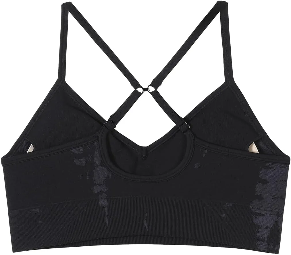 AUROLA Serpent Seamless Sports Bras for Women,Backless Padded Strappy Workout Gym Yoga Crop Tops