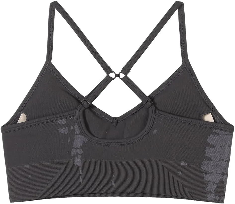 AUROLA Serpent Seamless Sports Bras for Women,Backless Padded Strappy Workout Gym Yoga Crop Tops