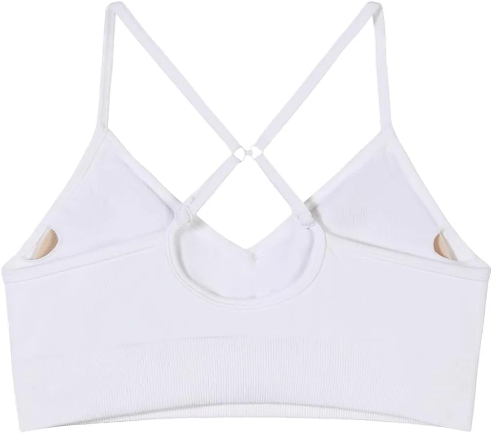 AUROLA Serpent Seamless Sports Bras for Women,Backless Padded Strappy Workout Gym Yoga Crop Tops