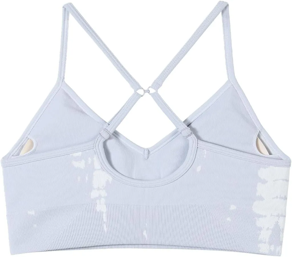 AUROLA Serpent Seamless Sports Bras for Women,Backless Padded Strappy Workout Gym Yoga Crop Tops