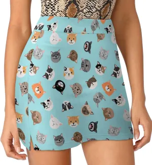 Autumn Leafs Women's Tennis Skirts Inner Shorts Elastic Sports Golf Skorts with Pockets