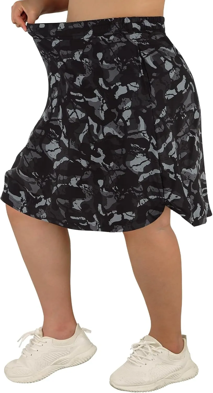 beroy Women Plus Size Skorts Skirts Knee Length Running Skirts for Women with Pockets