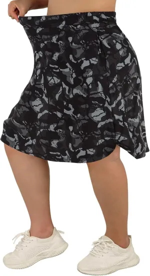 beroy Women Plus Size Skorts Skirts Knee Length Running Skirts for Women with Pockets