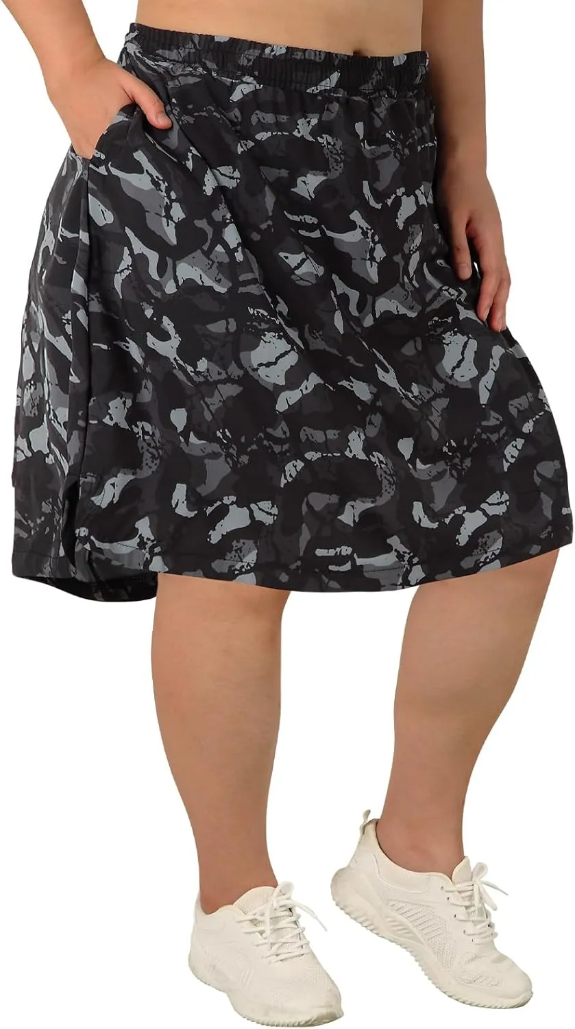 beroy Women Plus Size Skorts Skirts Knee Length Running Skirts for Women with Pockets