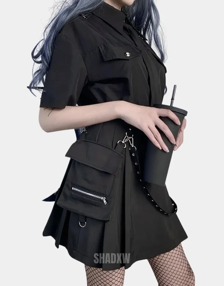 Black Cargo Skirt