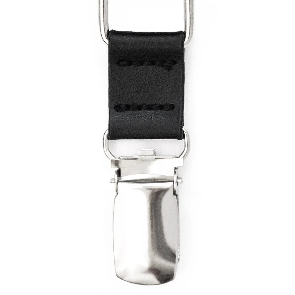 Black Metallic Skinny Suspenders