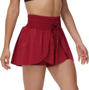 Blaosn Flowy Running Shorts for Women Gym Yoga Workout Athletic Tennis Golf High Waisted with Pockets Cute Clothes Summer