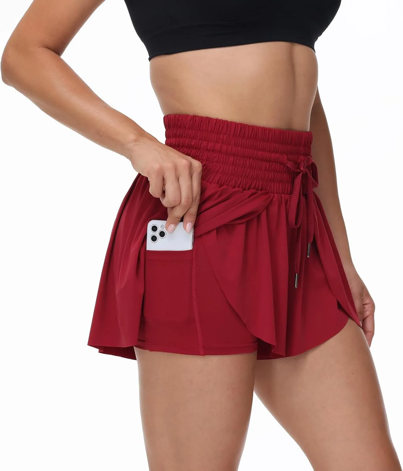 Blaosn Flowy Running Shorts for Women Gym Yoga Workout Athletic Tennis Golf High Waisted with Pockets Cute Clothes Summer