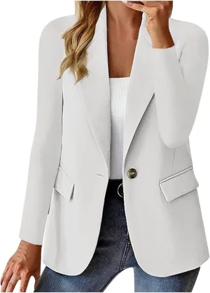 Blazers For Women Trendy Dressy Suit Jackets, Winter Bussiness Comfy Suit Clothes 2024,Button Open Front Suit Tops