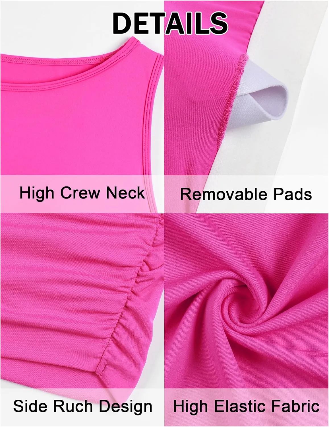 BMJL Women's Sports Bras High Neck Longline Removable Padded Yoga Workout Crop Tank Top with Built in Pads 2025