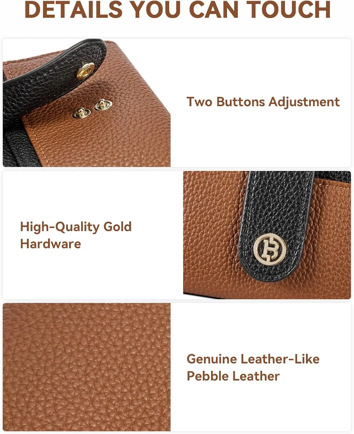 BOSTANTEN Slim Wallet for Women Small RFID Blocking Credit Card Holder Leather Bifold Wallets with Zipper Coin Pocket BlackBrown