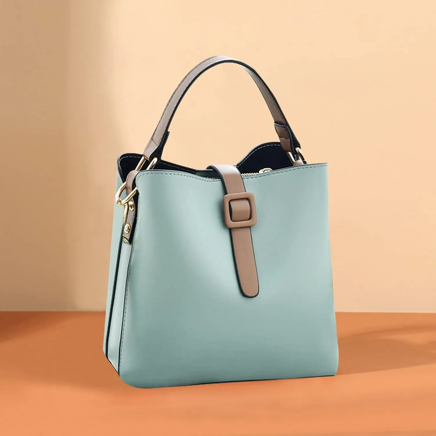 Bucket Bag for Women PU Leather Handbags & Shoulder Bags Fashion Ladies Crossbody Bag Top Handle Clutch Bag