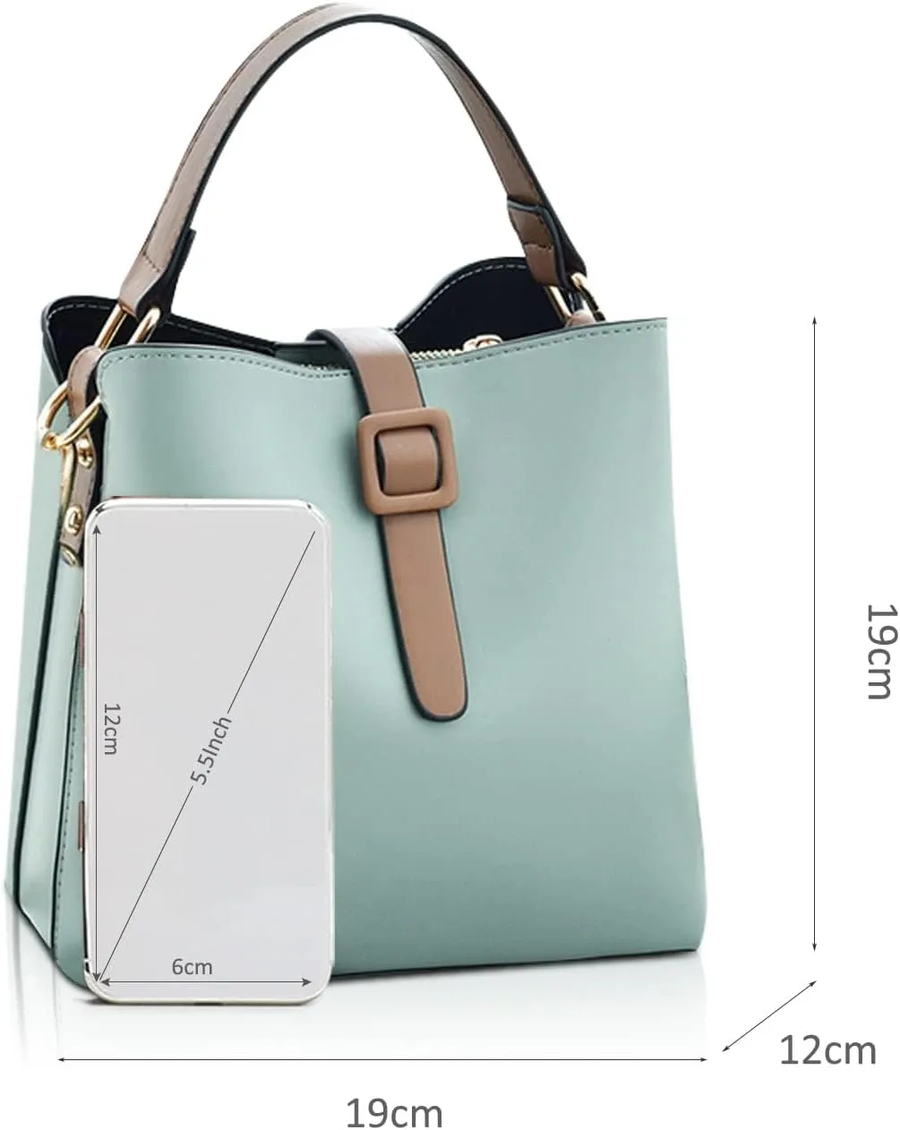 Bucket Bag for Women PU Leather Handbags & Shoulder Bags Fashion Ladies Crossbody Bag Top Handle Clutch Bag
