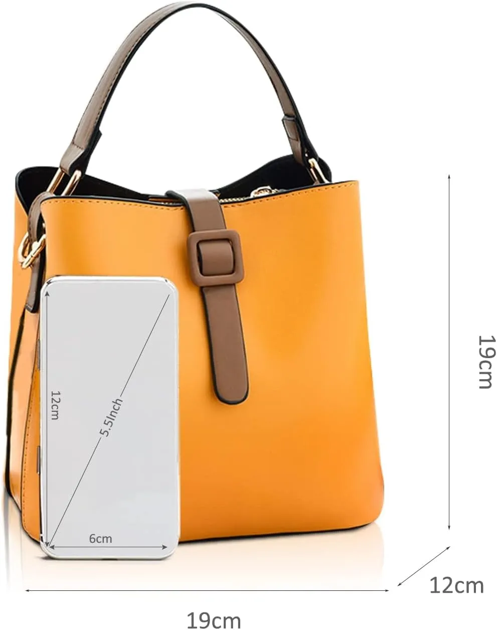 Bucket Bag for Women PU Leather Handbags & Shoulder Bags Fashion Ladies Crossbody Bag Top Handle Clutch Bag