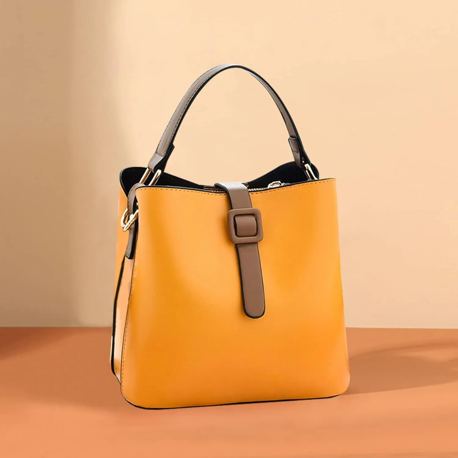 Bucket Bag for Women PU Leather Handbags & Shoulder Bags Fashion Ladies Crossbody Bag Top Handle Clutch Bag