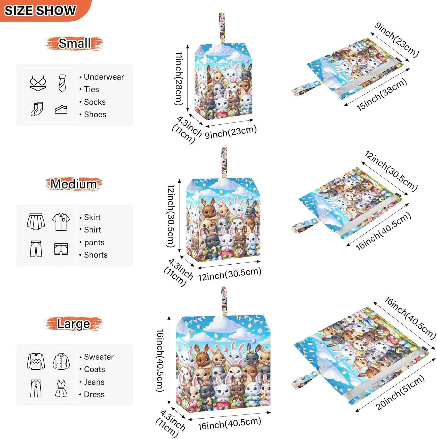 Bunnies Party Travel Packing Organizers 3 Pcs Packing Cubes for Travel Luggage Packing Organizers