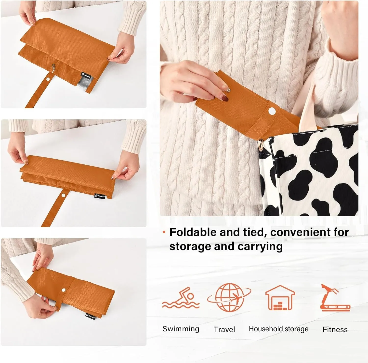 Burnt Orange Travel Packing Organizers 3 Sizes Luggage Organizer Bags Set Packing Organizers for Luggage