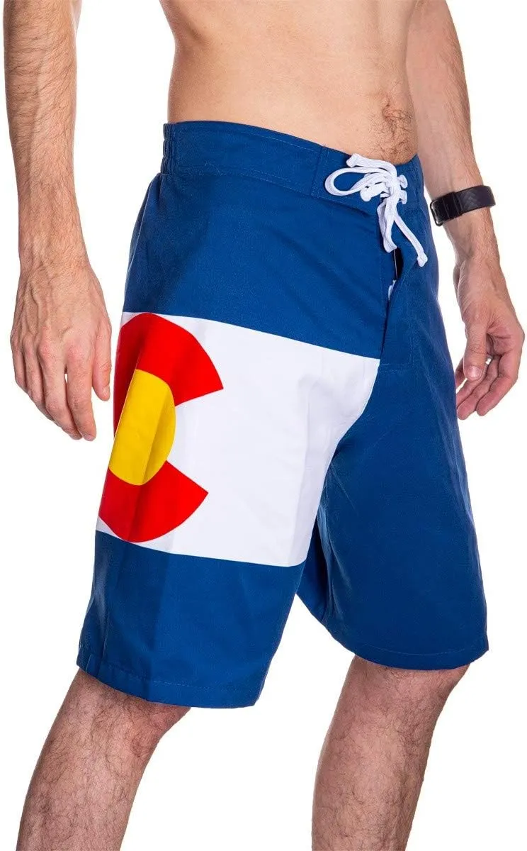 Calhoun Men's State Flag Swim Board Shorts