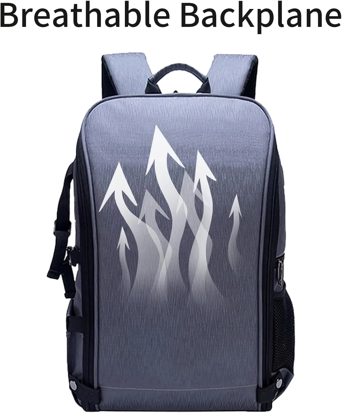 Camera Backpack for DSLR with Tripod Holder - Waterproof Oxford Fabric, High-Capacity Gear Storage (18x12.6x7in, Gray-Red)