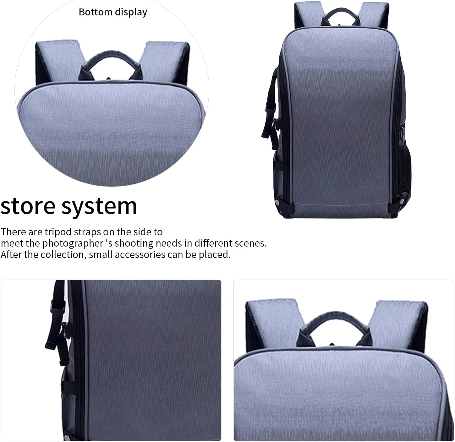 Camera Backpack for DSLR with Tripod Holder - Waterproof Oxford Fabric, High-Capacity Gear Storage (18x12.6x7in, Gray-Red)