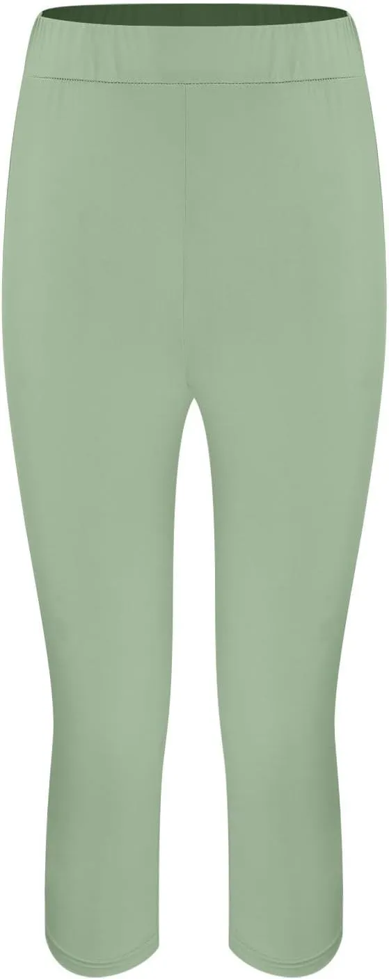Capri Leggings for Women High Waist Tummy Control Summer Beach Pants Lightweight Stretchy Workout Yoga Leggings Cropped Pants