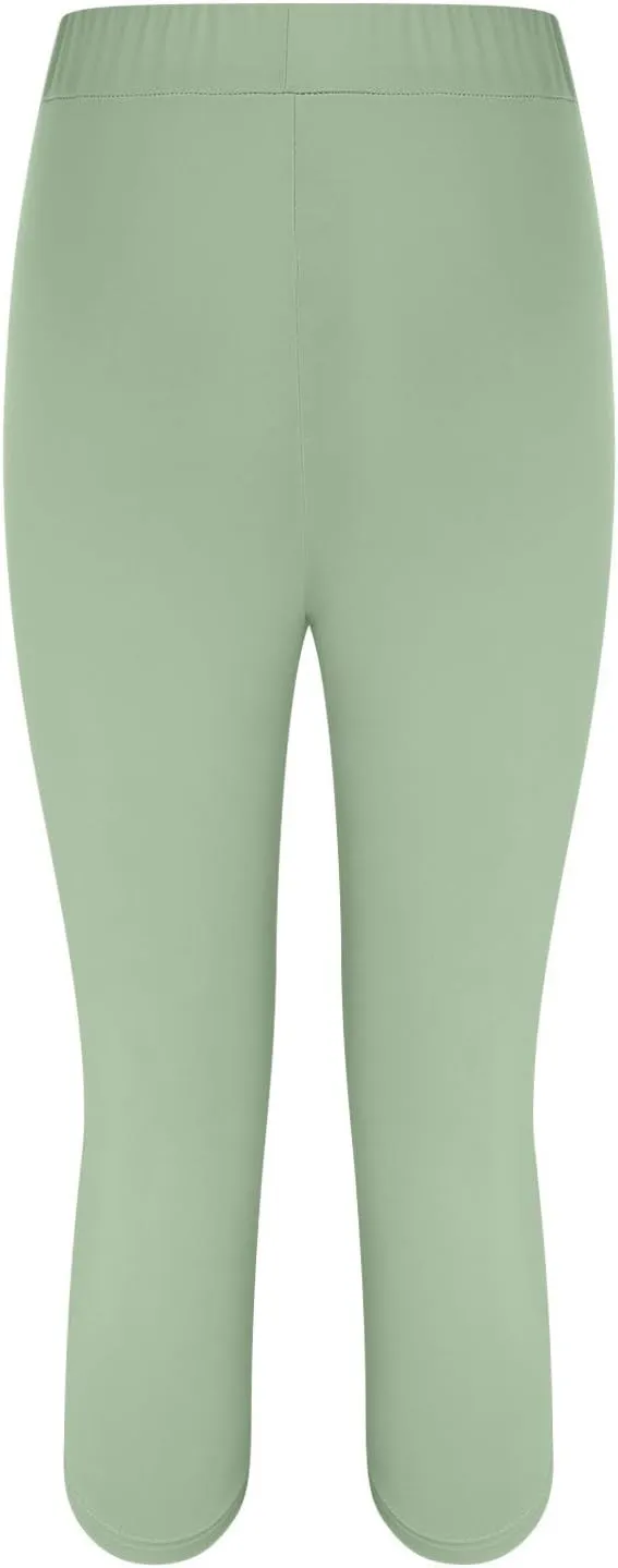 Capri Leggings for Women High Waist Tummy Control Summer Beach Pants Lightweight Stretchy Workout Yoga Leggings Cropped Pants
