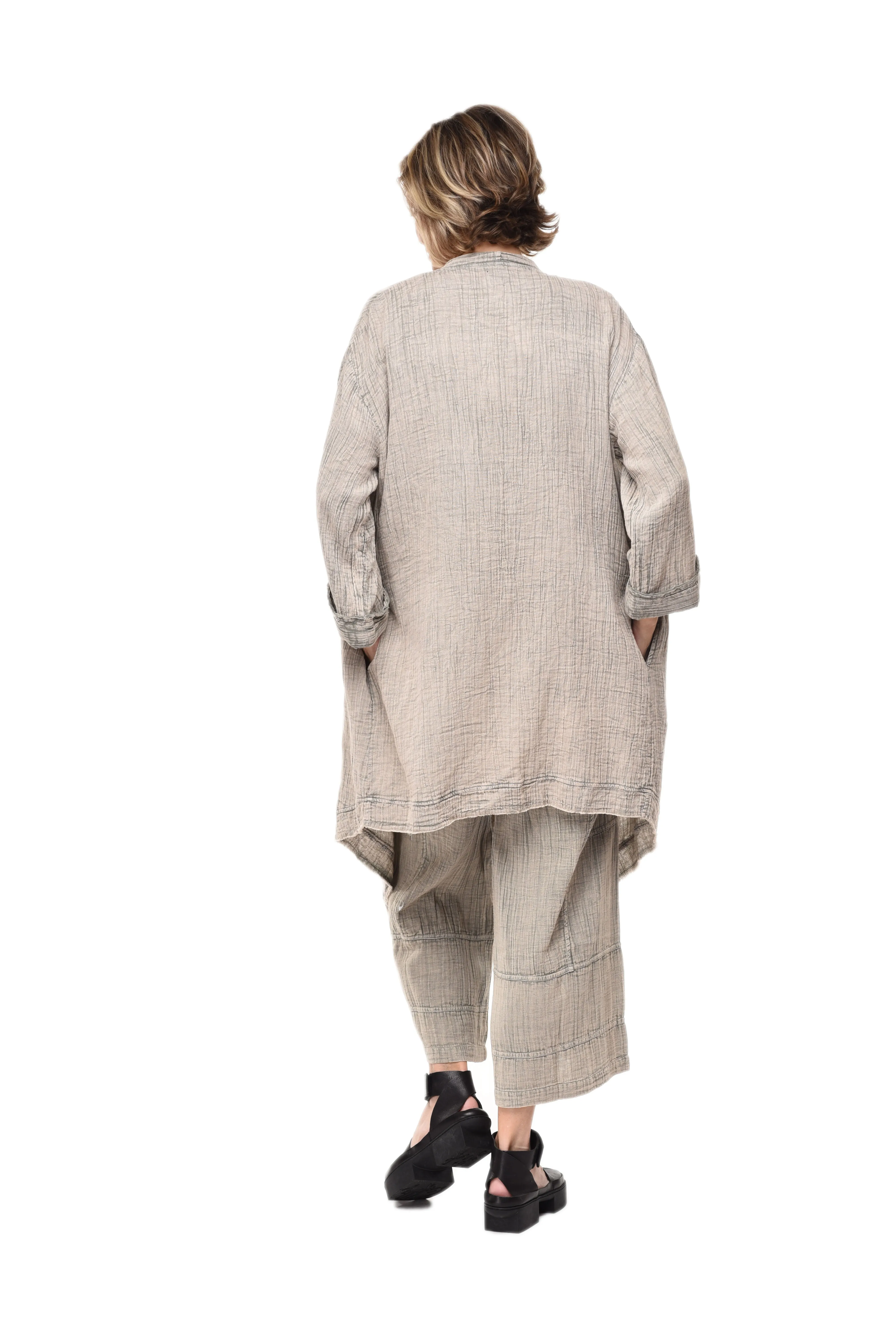 Cheyenne Womens Cardigan Cotton Gauze in Elephant