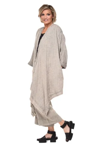 Cheyenne Womens Cardigan Cotton Gauze in Elephant