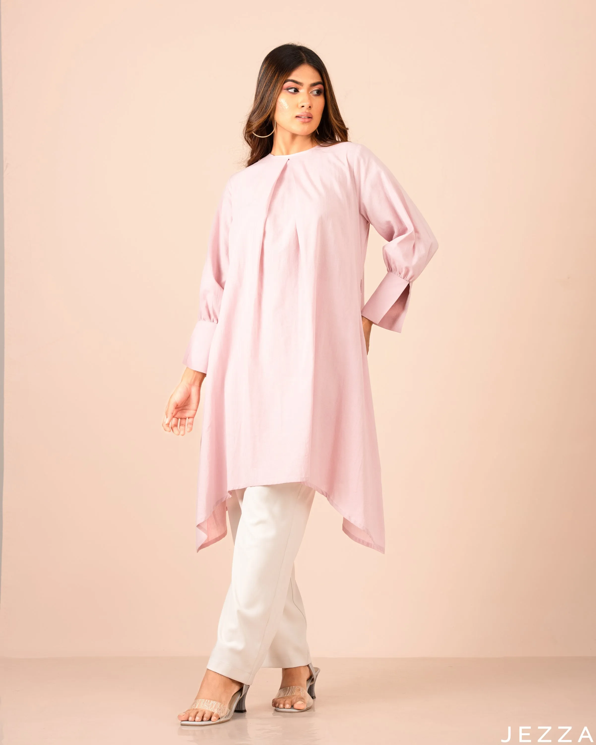 Cotton Material  Top With Decorative Hem 57991